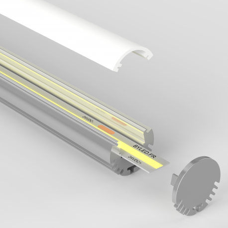 Profilé aluminium tube pour ruban LED - CRAFT - T01