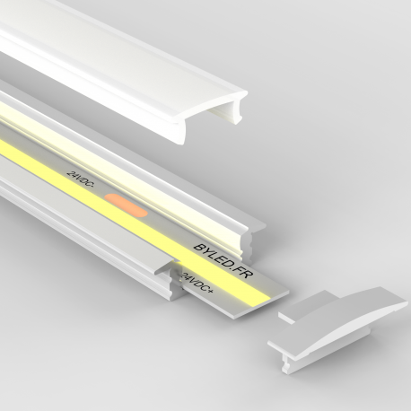 Profilé aluminium blanc encastrable pour ruban LED - E03 - CRAFT