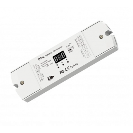 Contrôleur DMX512 vers SPI pour ruban LED digital blanc, RGB ou RGBW de 5 à 24V - 10A - de 5 à 24V - DS-L
