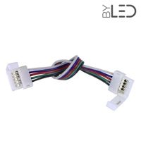 Connecteur ruban LED RGB+W 12mm Click + câble 15 cm + click