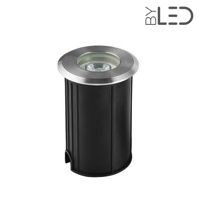 Spot LED encastré de sol 62mm 1W 12V inox rond - QINOX