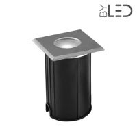 Spot LED encastré de sol 62mm 1W 12V inox carré - QINOX