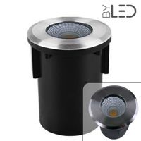 Spot LED encastré de sol COB 92mm 3W 230V inox rond - QINOX