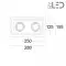 Spot encastrable en plâtre carré orientable double STAFF