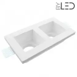 Spot encastrable en plâtre carré profond double STAFF - PEC22
