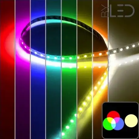 Ruban IP68 5050 - RGB & Blanc chaud - 19,2W/m - 60 LED/m - 5m