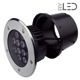 Spot LED encastré de sol inox 24V 12&nbsp;W - Terra 12 - RGB