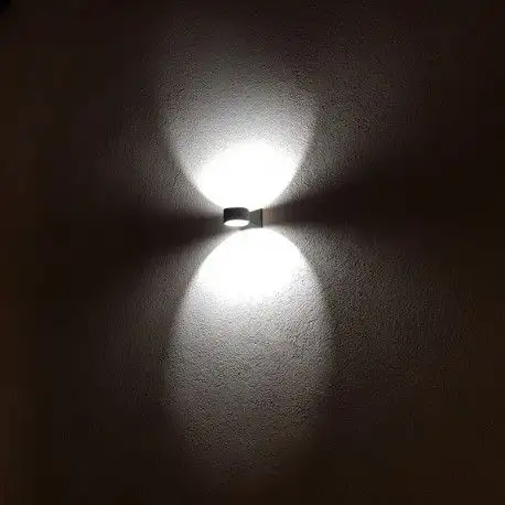 Applique LED murale Ronde double flux 6W - Anthracite - Zefyr