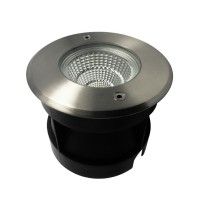 Spot LED encastré de sol 150mm 10W 230V inox rond - QINOX