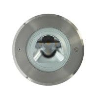 Spot LED encastré de sol asymétrique 180mm 15W 230V inox rond - QINOX