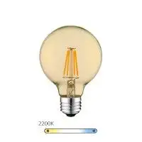 Ampoule LED à filament globe - Ambrée – 6W - E27 - Dimmable - G80