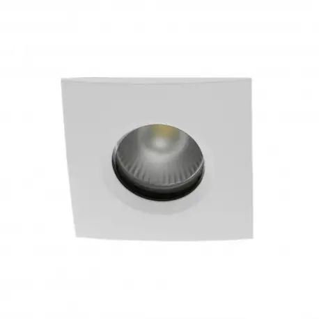 Spot encastrable collerette carrée chanfrein SPLIT - Blanc mat