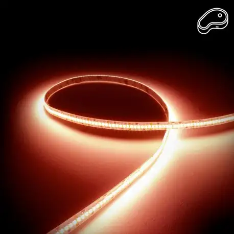 Ruban LED alimentaire IP65 2835 - Spécial Boucherie & Charcuterie - 19,2W/m - 240 LED/m - 5m