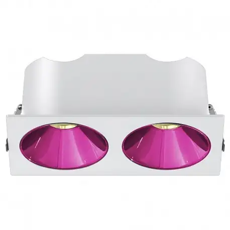 Collerette couleurs pour Spot carré blanc double 20W - Miror