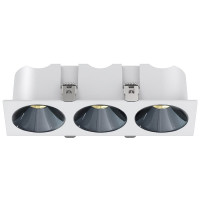 Spot LED encastré triple carré blanc 3 x 7W, couleurs au choix - Miror