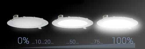 option variation de la lumière (dimmable/gradable)