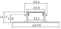 Dimensions profilé LED encastrable