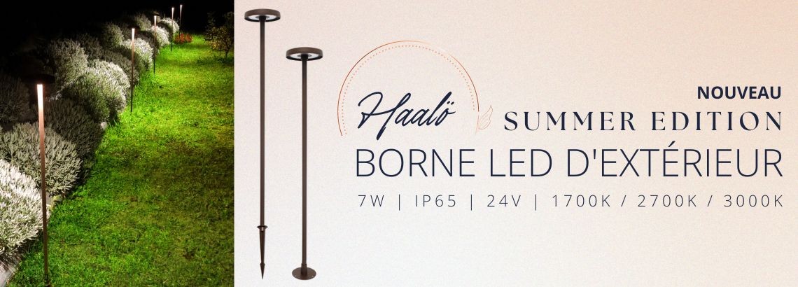 Nouvelle borne led de jardin design et fine